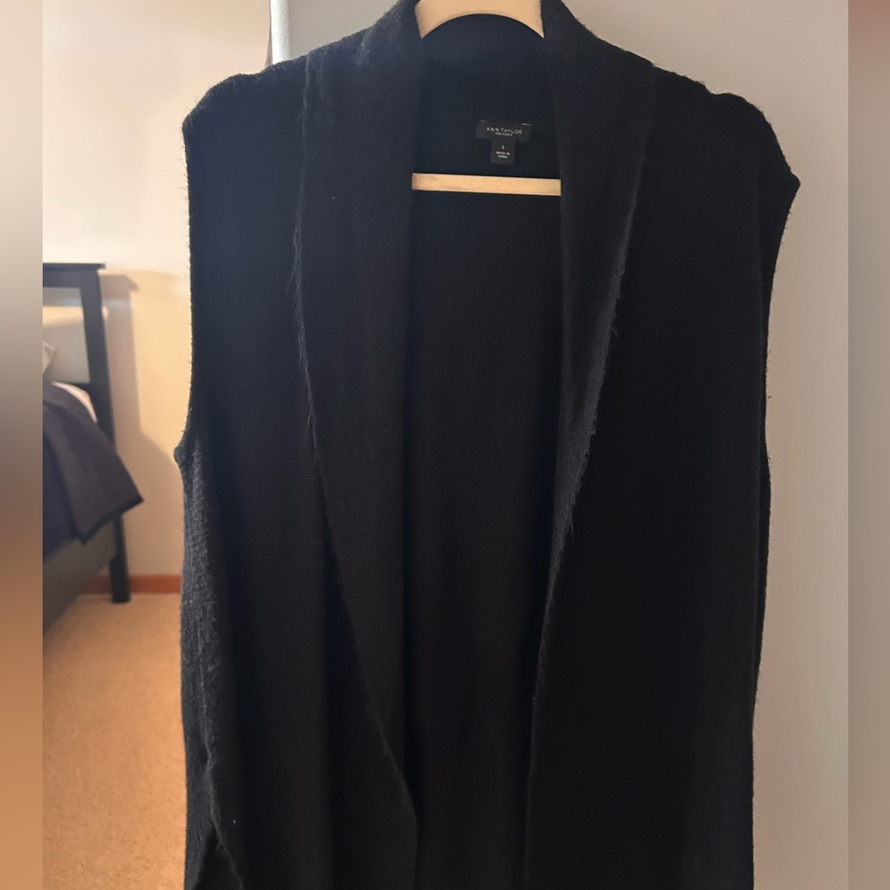 Ann Taylor Black Knit Vest